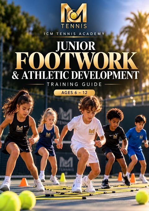 Cover of the ICM Tennis Junior Footwork and Athletic Development Training Guide for ages 6 to 12